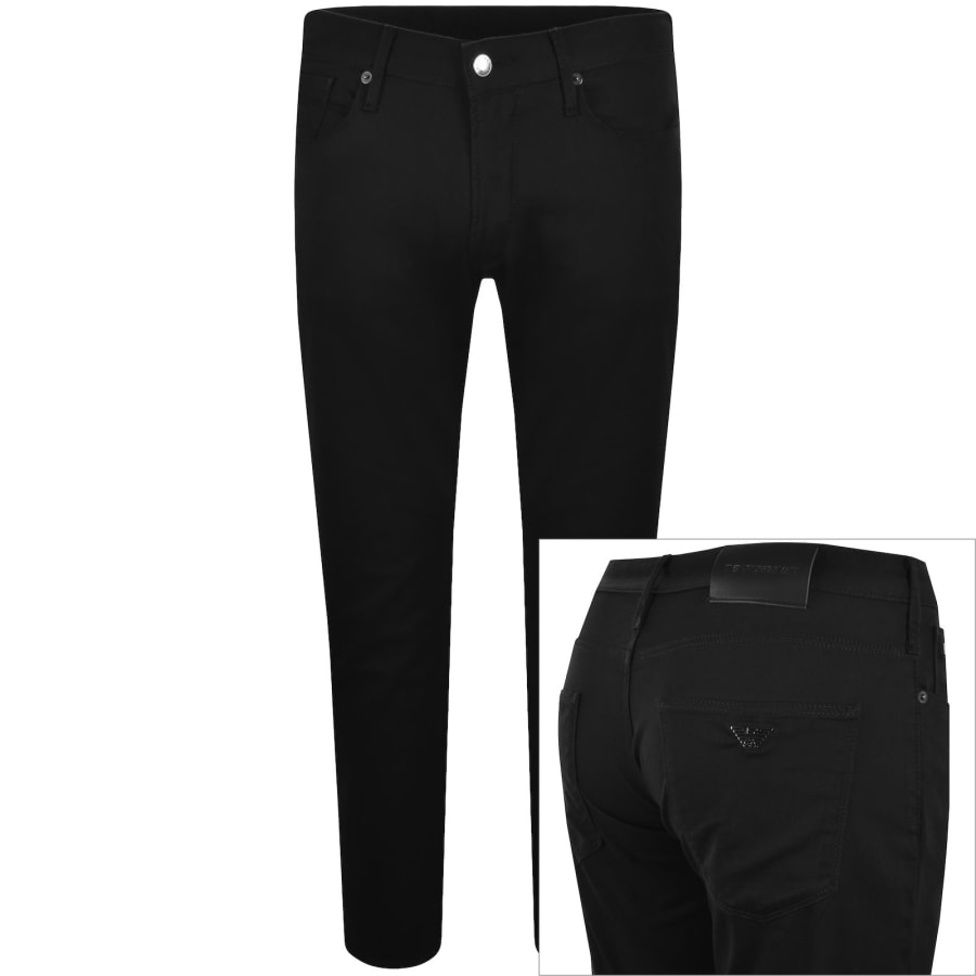 Emporio Armani J06 Slim Fit Trousers Black | Mainline Menswear us